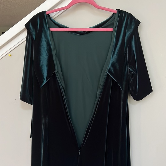 Adrianna Papell Short Sleeve Roll Neck Velvet Sheath Dress - Picture 7 of 12